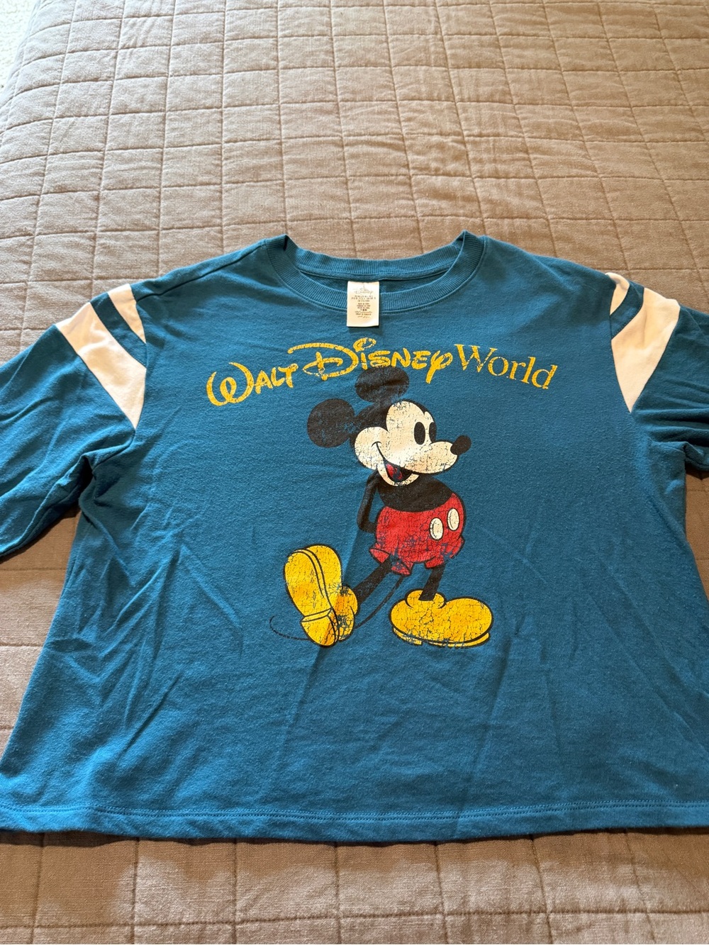 Disney Teal Long Sleeve Mickey Graphic Lightweight Seeatshirt Walt Disney World